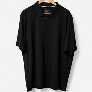 Kenneth Cole Slim Zip-Front Black Polo Size 3XLT